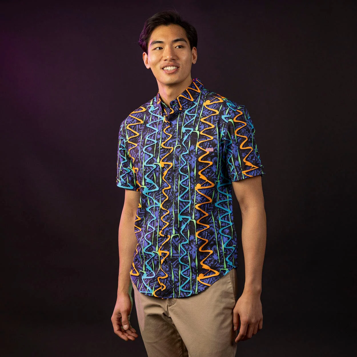 ‘90s Retro "Retro Squigglies" – KUNUFLEX Short Sleeve Shirt - Image 2