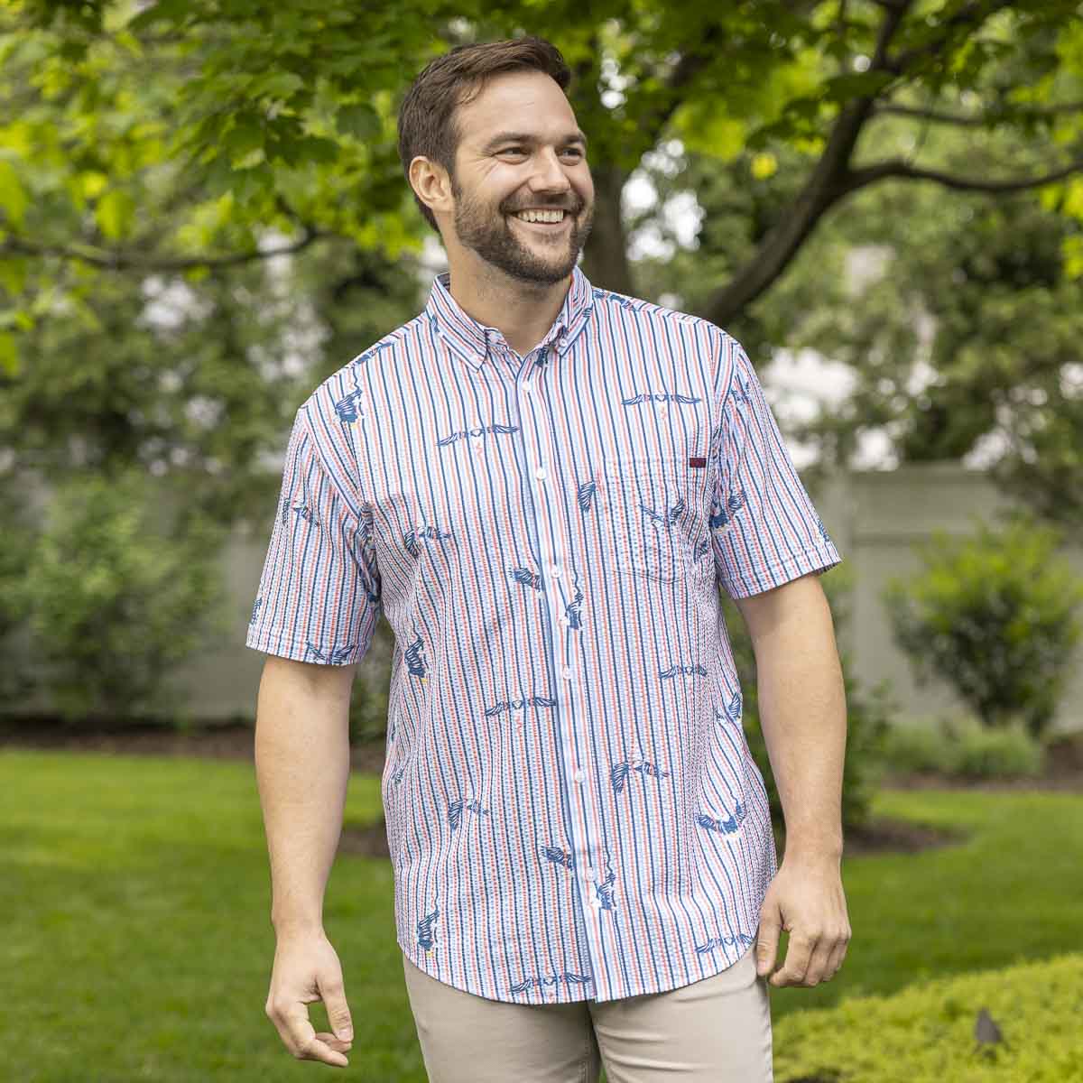 America's Got Talons – Stretch Seersucker Short Sleeve Shirt - Image 3