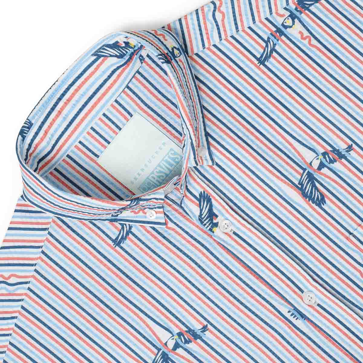America's Got Talons – Stretch Seersucker Short Sleeve Shirt - Image 6
