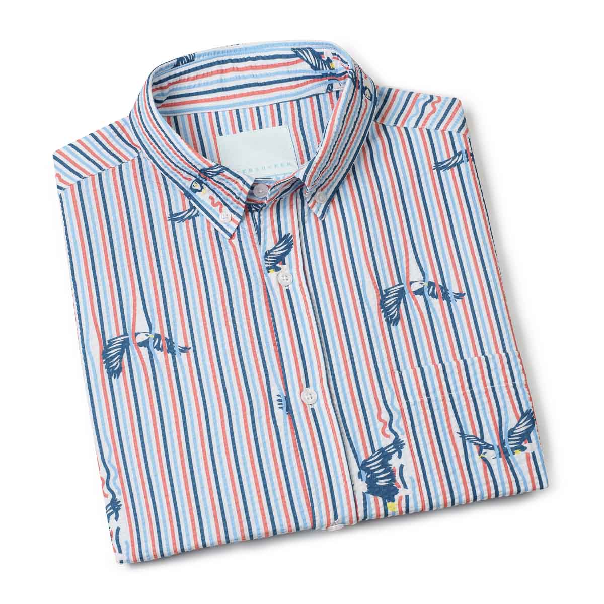 America's Got Talons – Stretch Seersucker Short Sleeve Shirt - Image 8