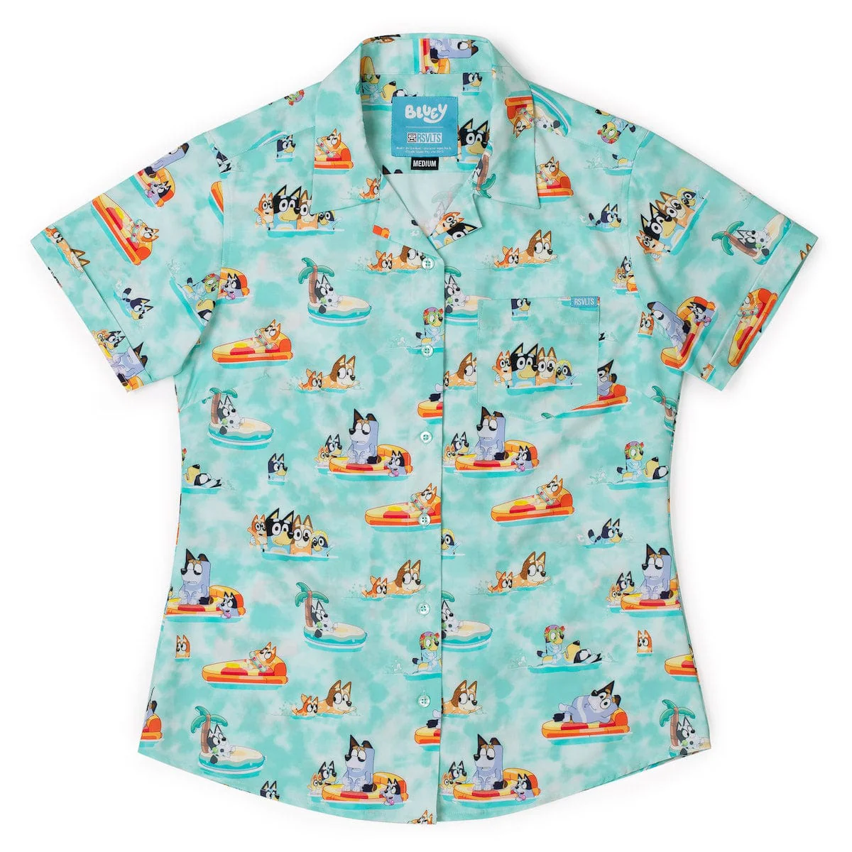 Bluey "Everybody in the Pool" – Women's KUNUFLEX Short Sleeve Shirt - Image 3