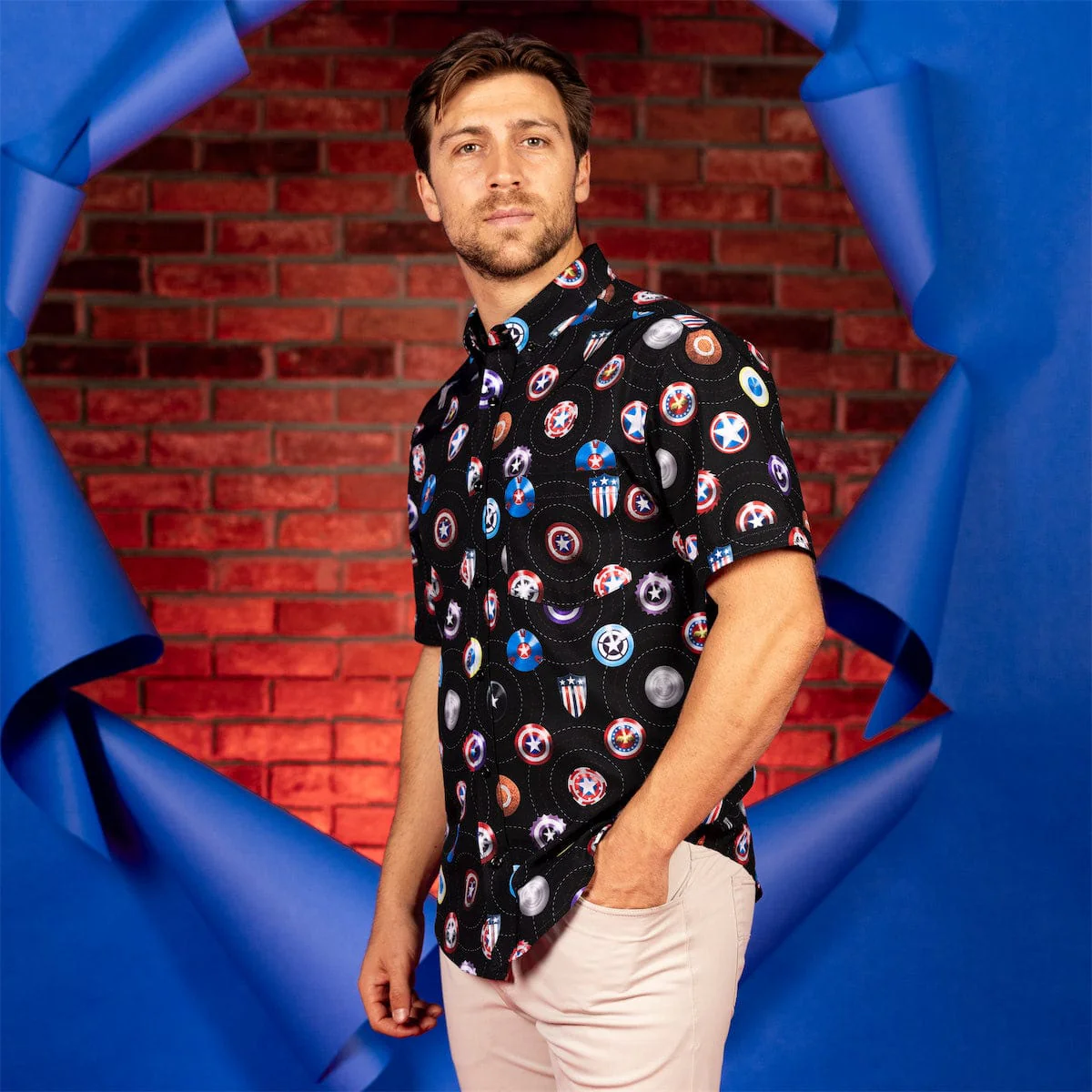 Captain America "Wield the Shield" – KUNUFLEX Short Sleeve Shirt - Image 2