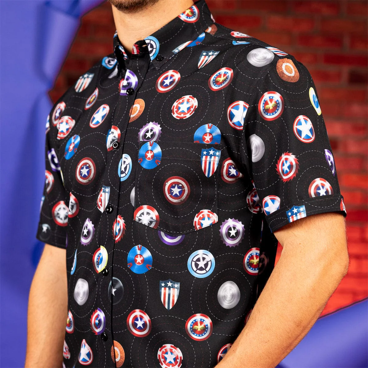 Captain America "Wield the Shield" – KUNUFLEX Short Sleeve Shirt - Image 4