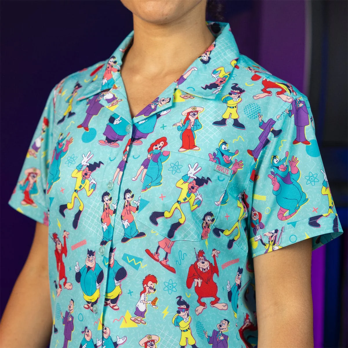 Disney’s A Goofy Movie "The Whole Goofin' Gang" – Women's KUNUFLEX Short Sleeve Shirt - Image 3