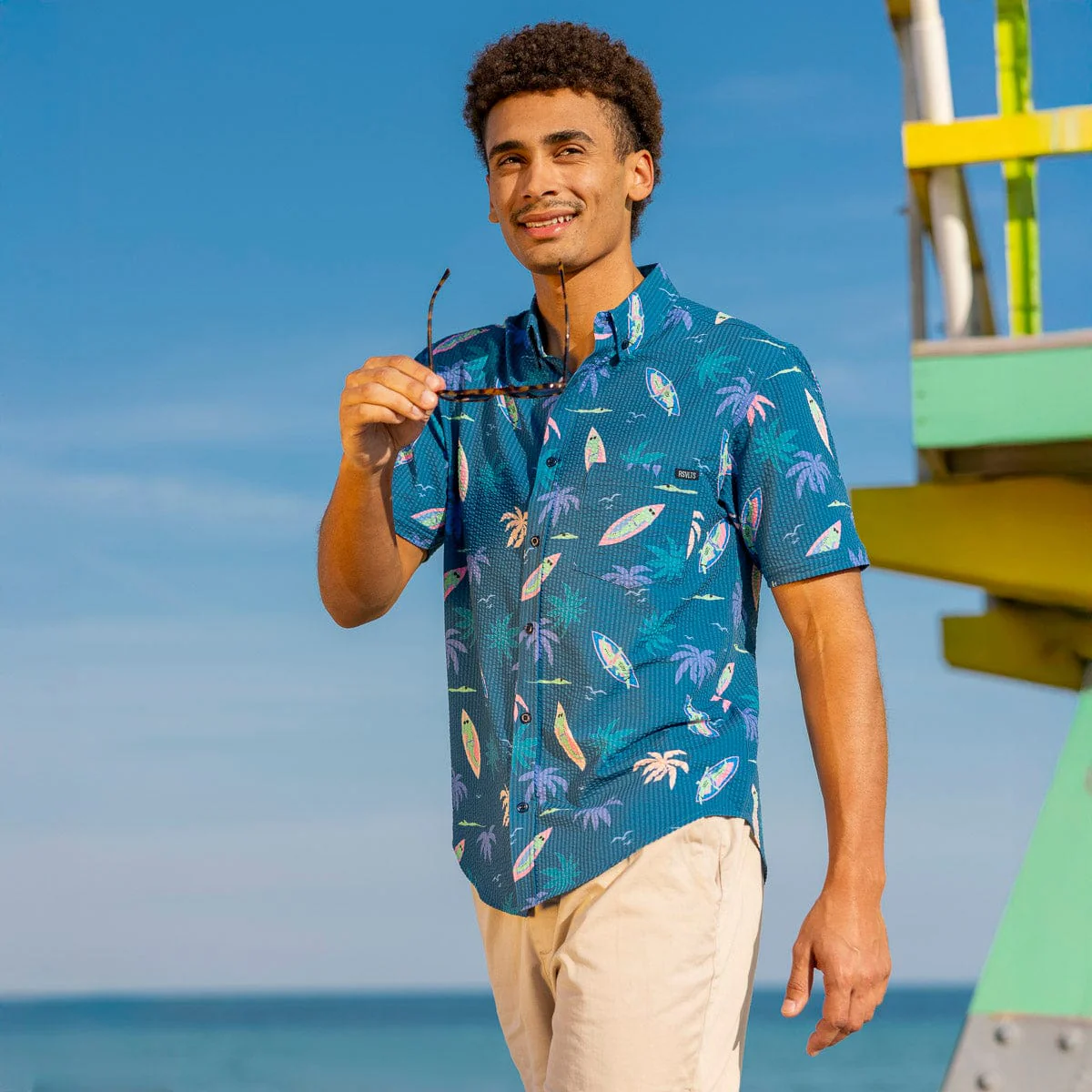 Gator Rays – Stretch Seersucker Short Sleeve Shirt - Image 3