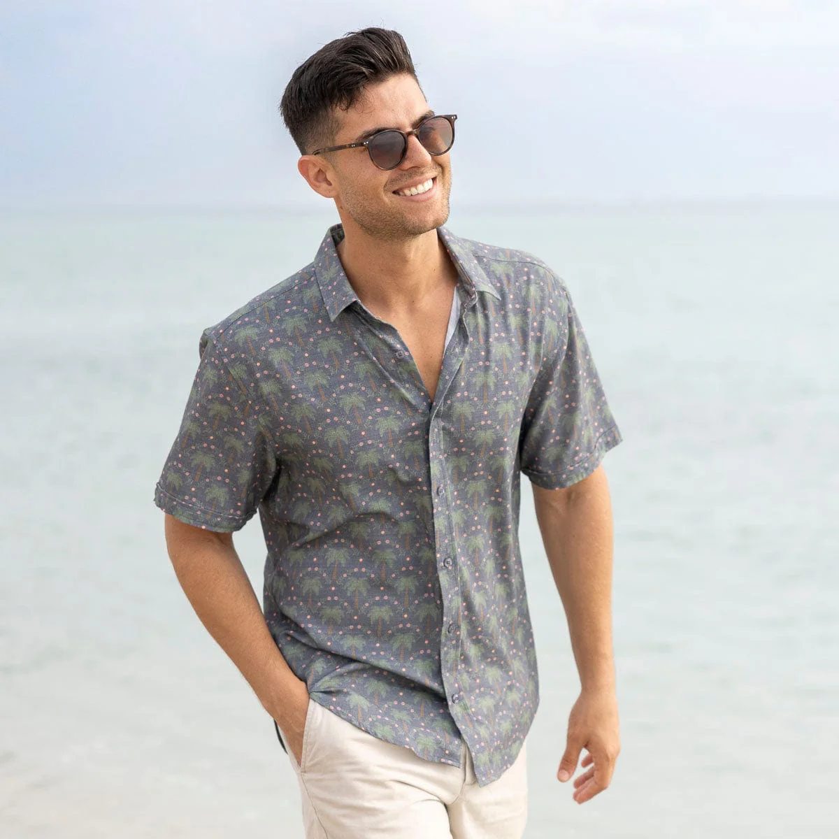 Keep Palm – Bamboo Short Sleeve Shirt - Image 3