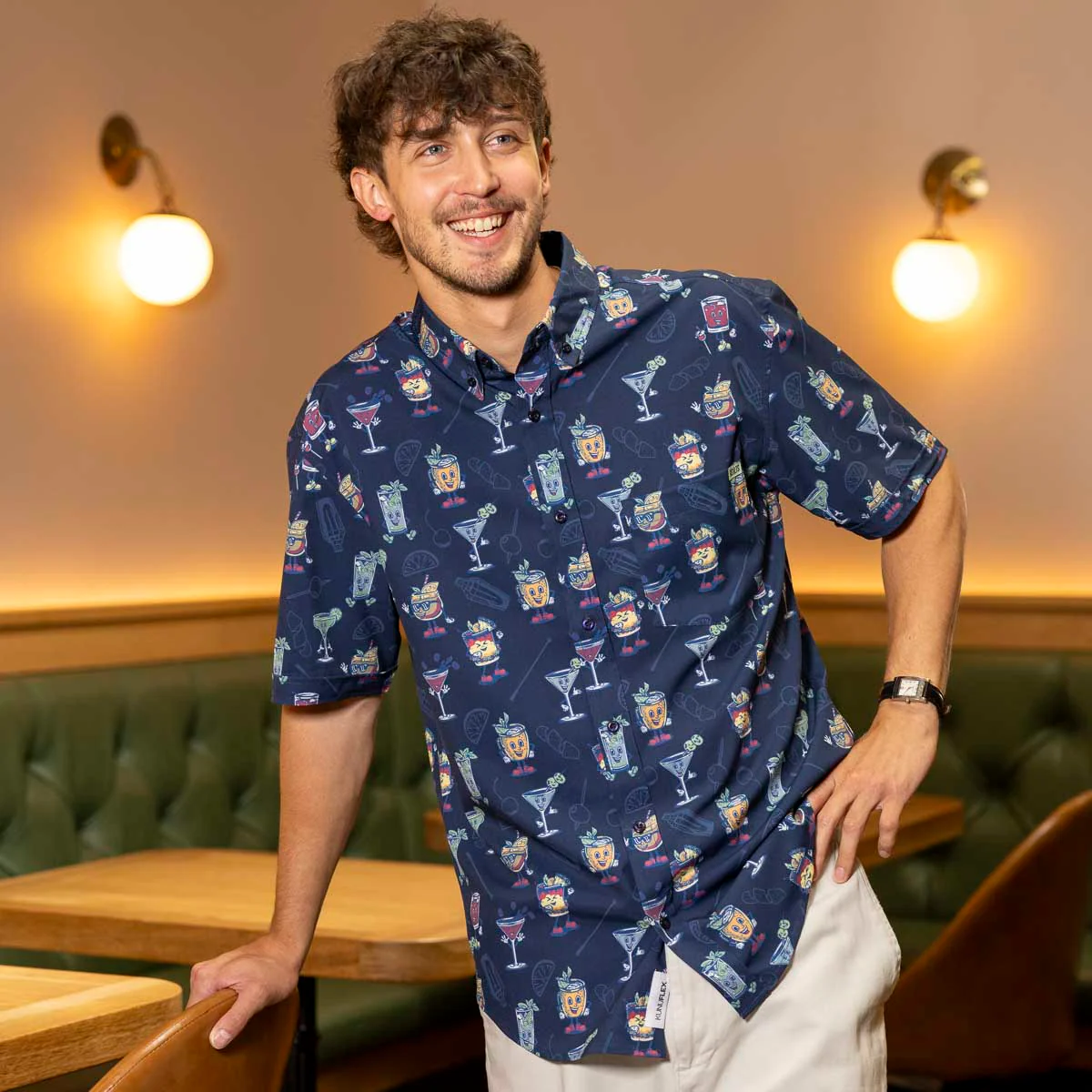 Let's All Go to the Lobby Bar – KUNUFLEX Short Sleeve Shirt - Image 2
