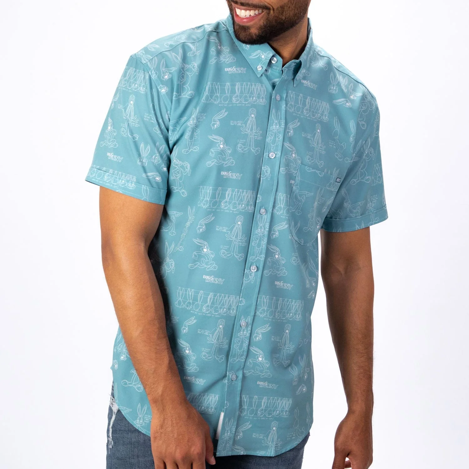 Looney Tunes "Bunny Blueprints" – KUNUFLEX Short Sleeve Shirt - Image 3