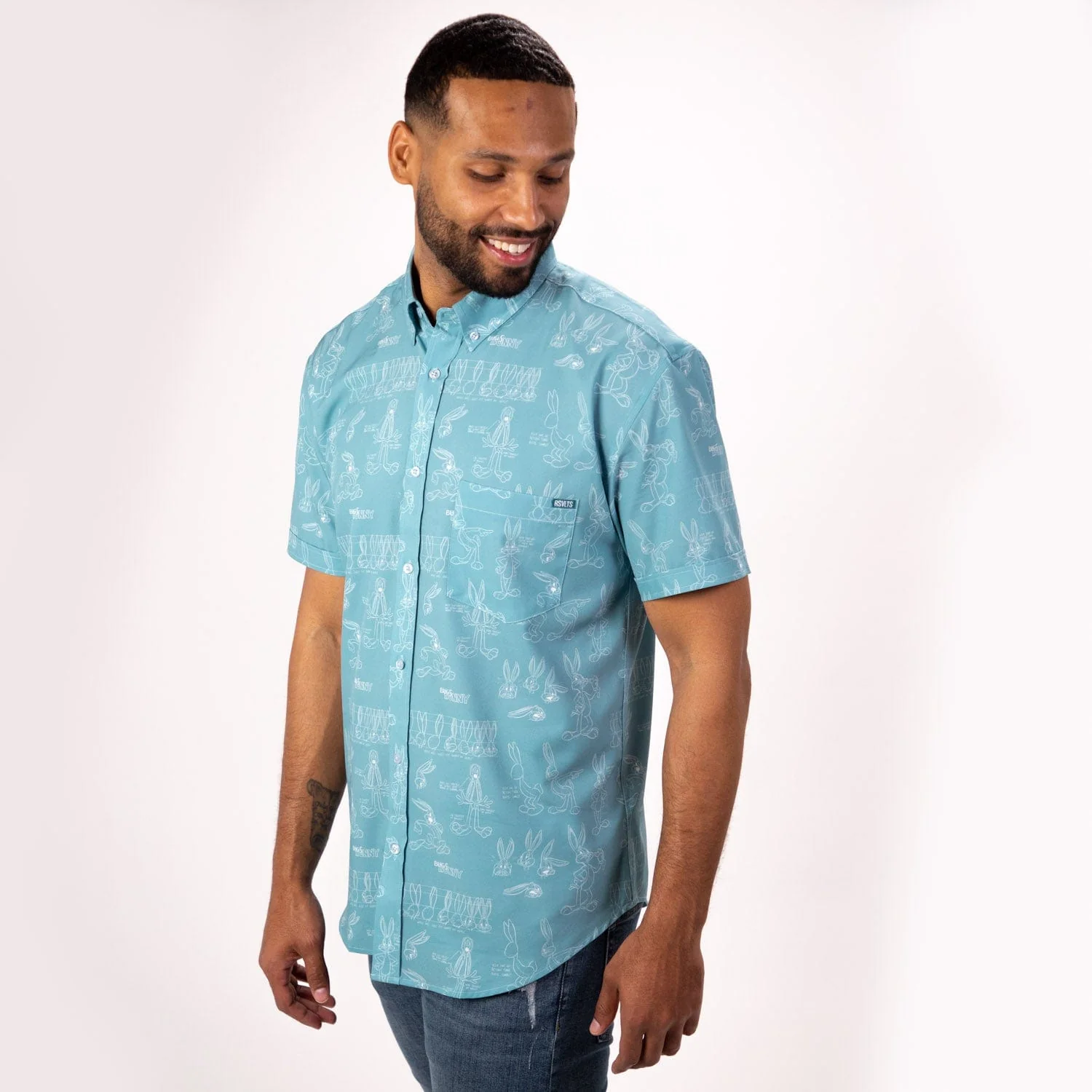 Looney Tunes "Bunny Blueprints" – KUNUFLEX Short Sleeve Shirt - Image 8