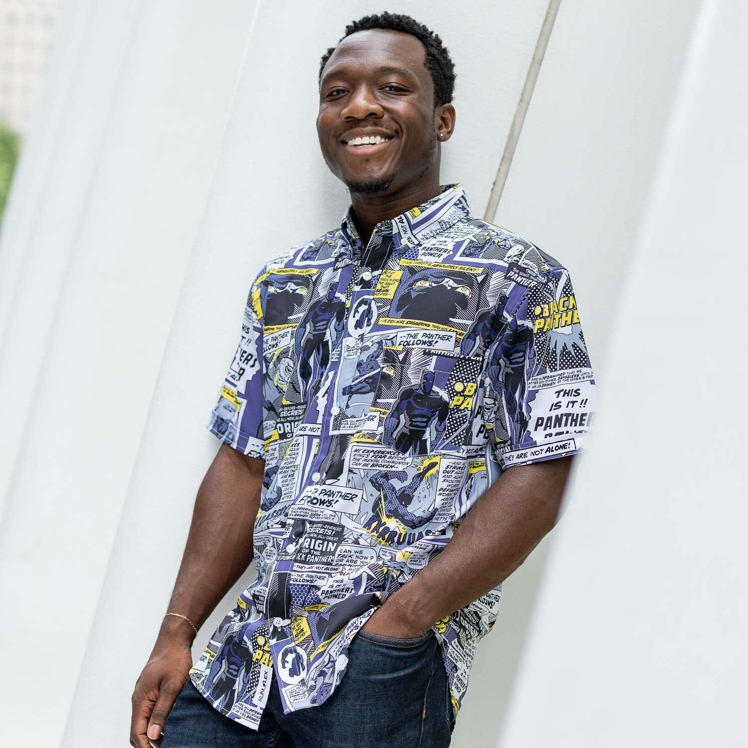 Black Panther "The Panther Follows" – KUNUFLEX Short Sleeve Shirt - Image 7