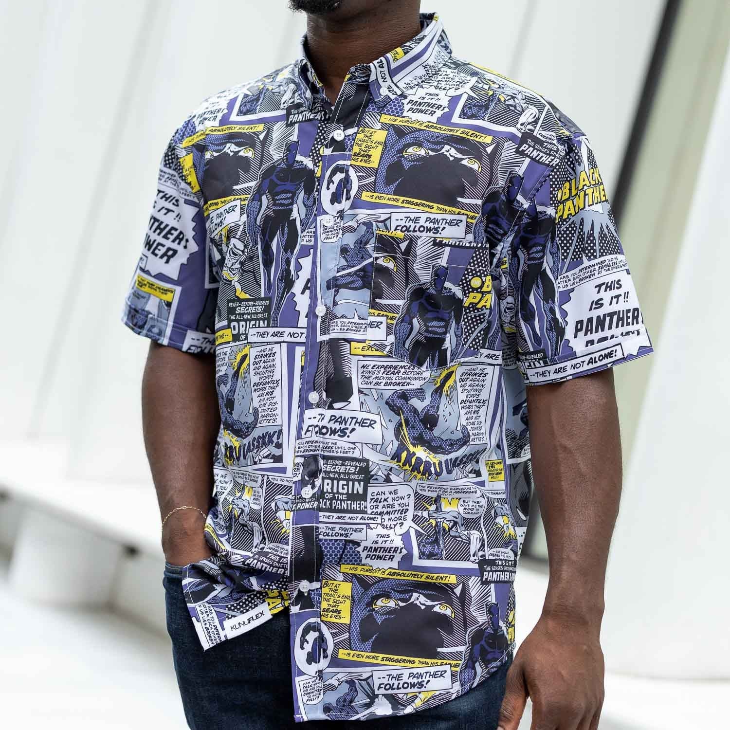 Black Panther "The Panther Follows" – KUNUFLEX Short Sleeve Shirt - Image 8