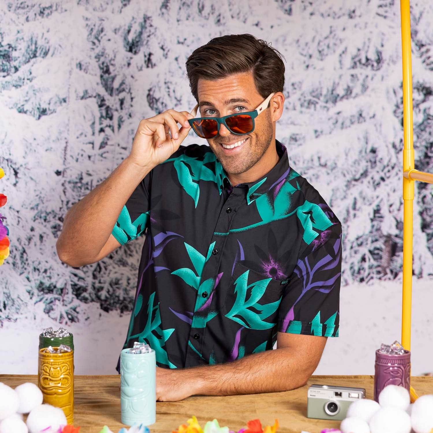 Midnight Oasis – KUNUFLEX Short Sleeve Shirt - Image 3