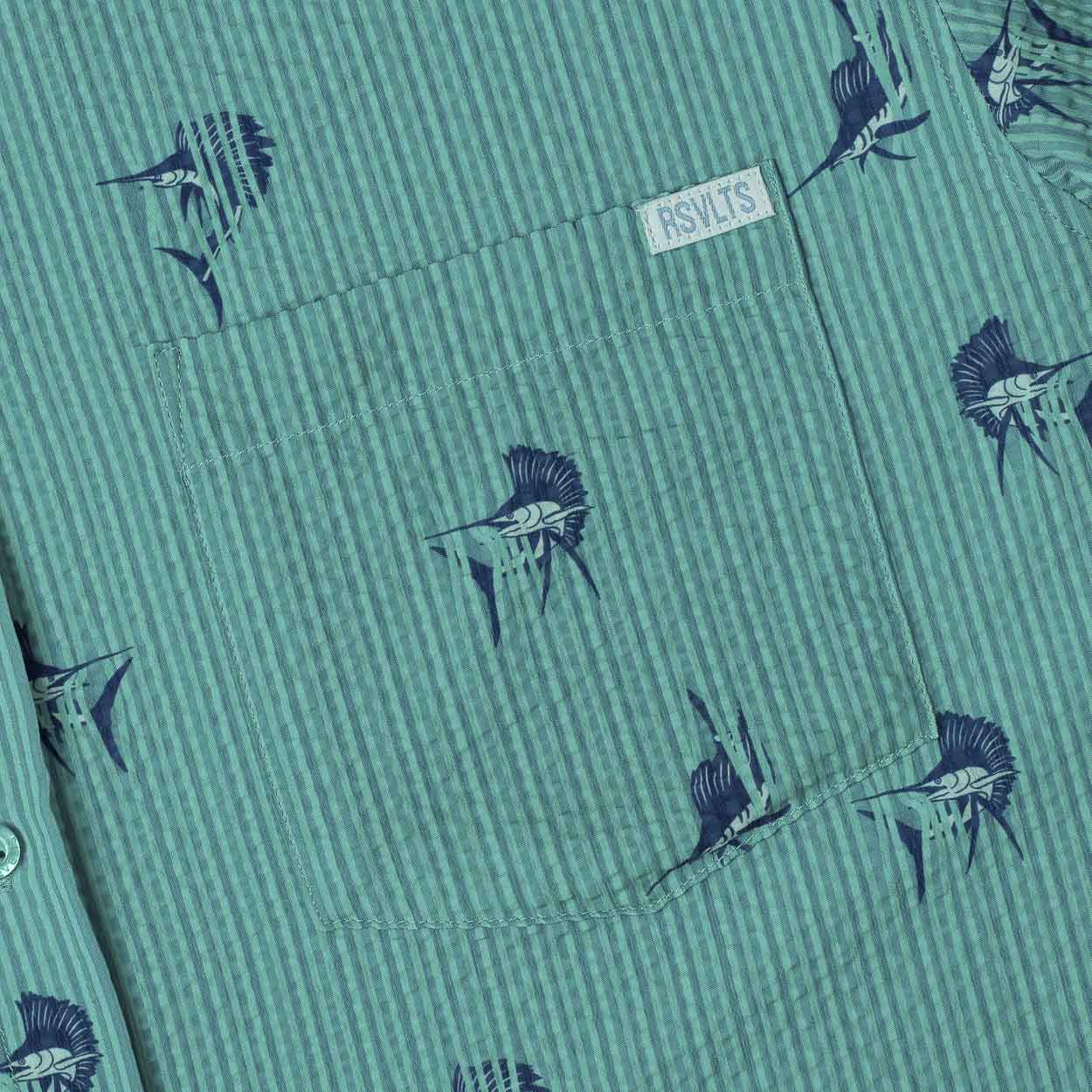 Sailfish – Stretch Seersucker Short Sleeve Shirt - Image 5