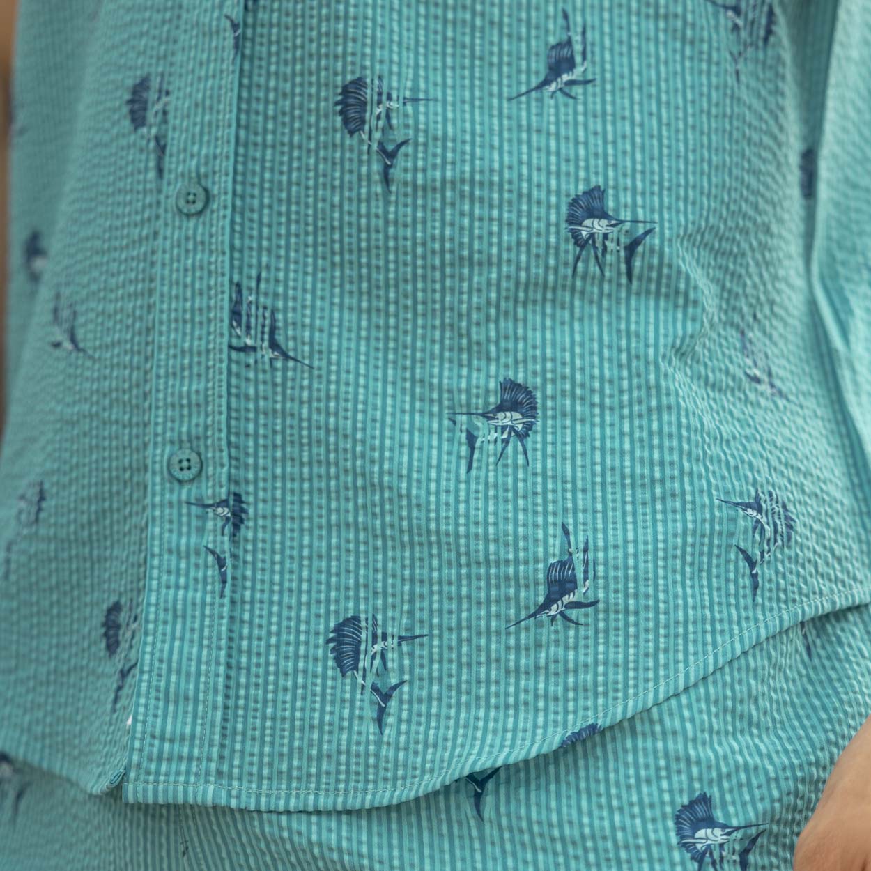 Sailfish – Stretch Seersucker Short Sleeve Shirt - Image 6