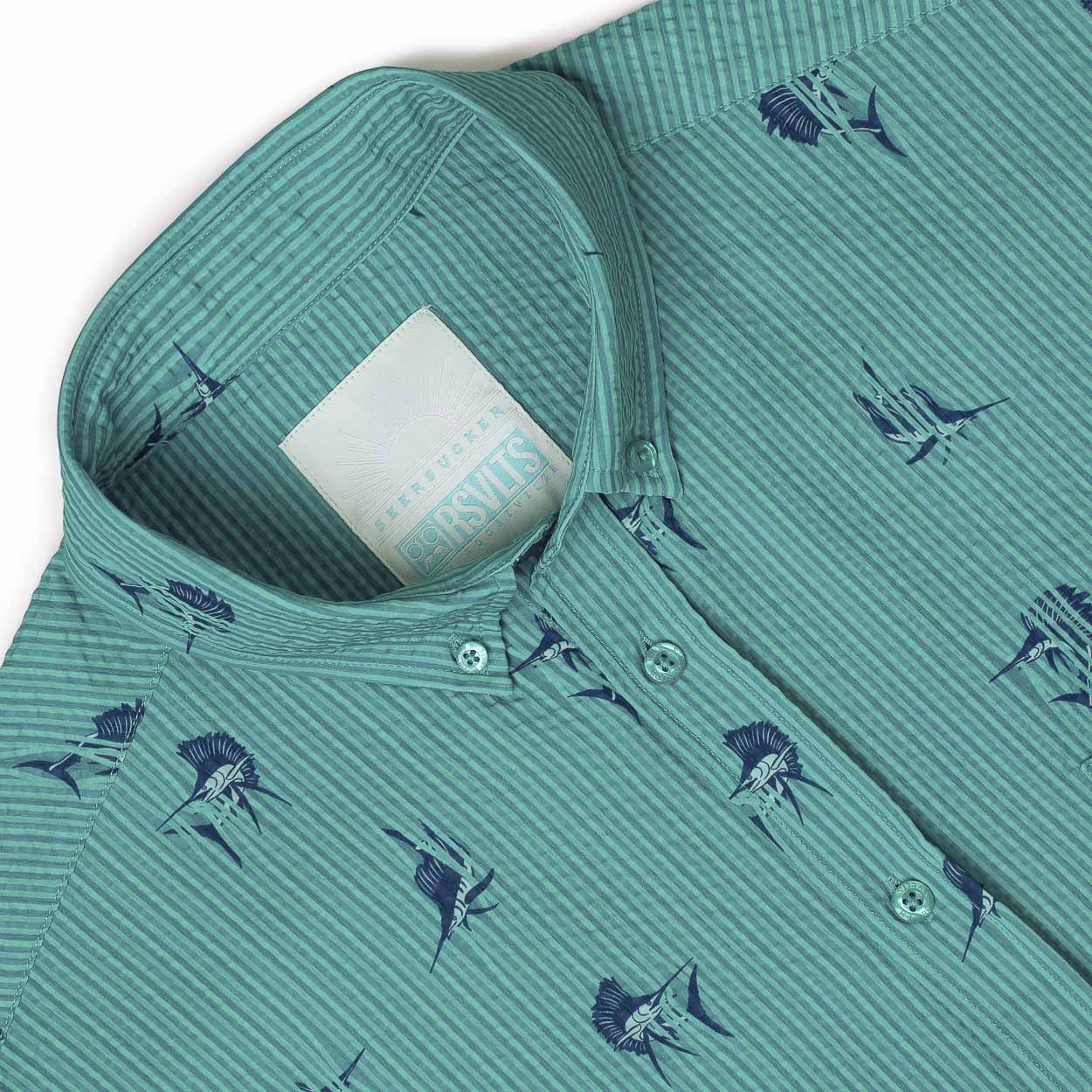 Sailfish – Stretch Seersucker Short Sleeve Shirt - Image 7