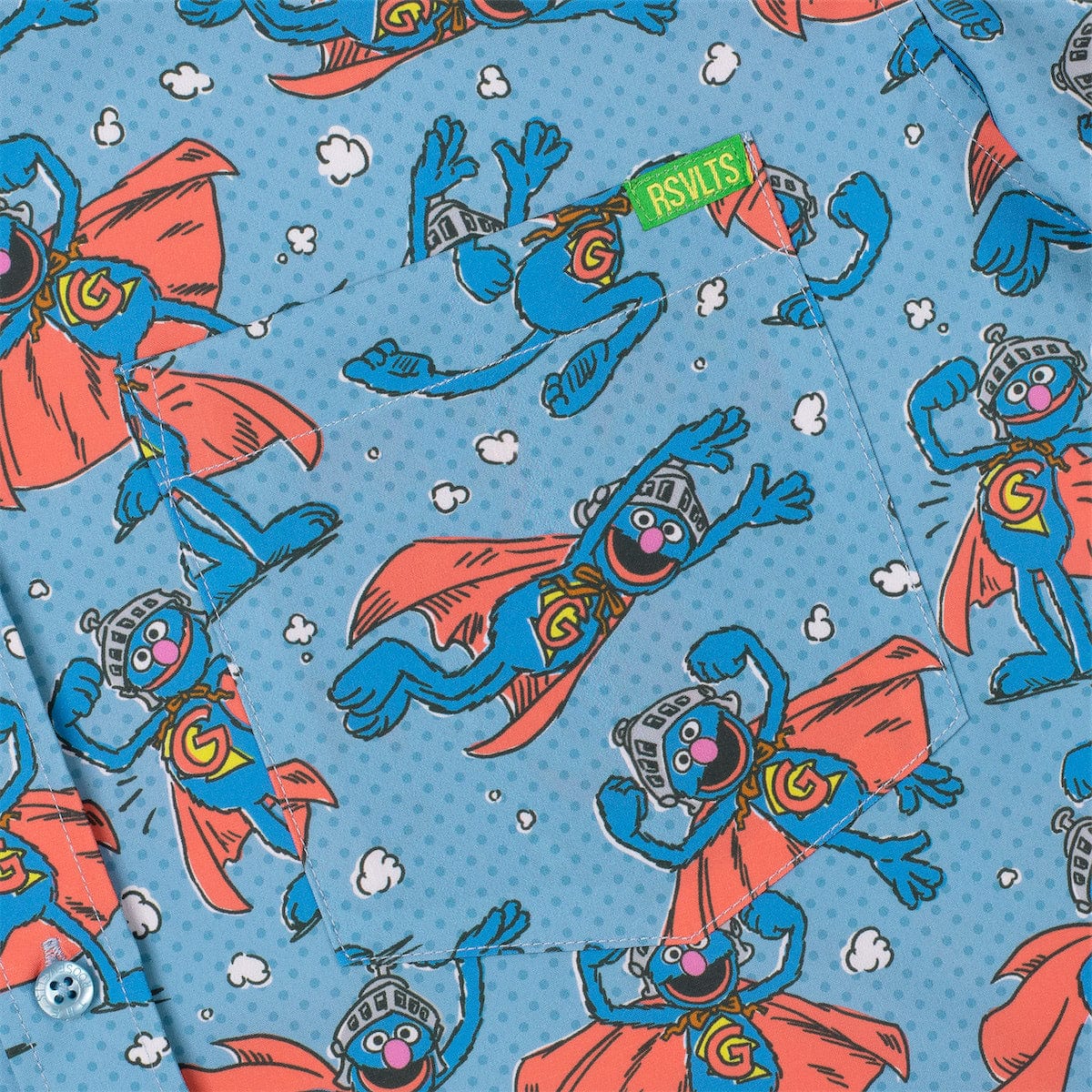 Sesame Street "Super Grover" – KUNUFLEX Short Sleeve Shirt - Image 3