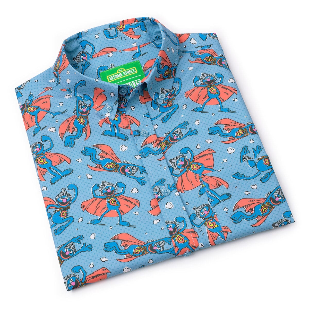 Sesame Street "Super Grover" – KUNUFLEX Short Sleeve Shirt - Image 8