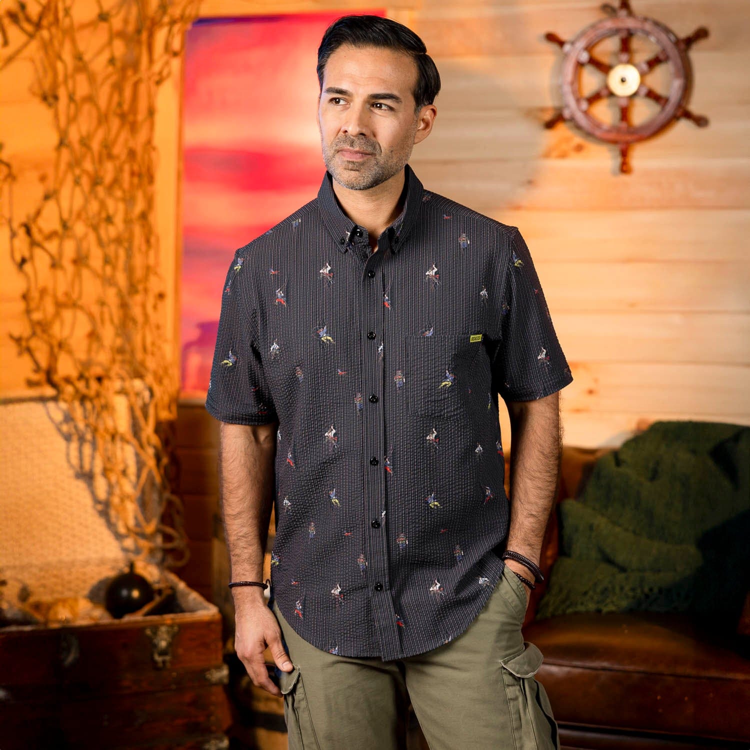 Shiver Me Timbers – Stretch Seersucker Short Sleeve Shirt - Image 3