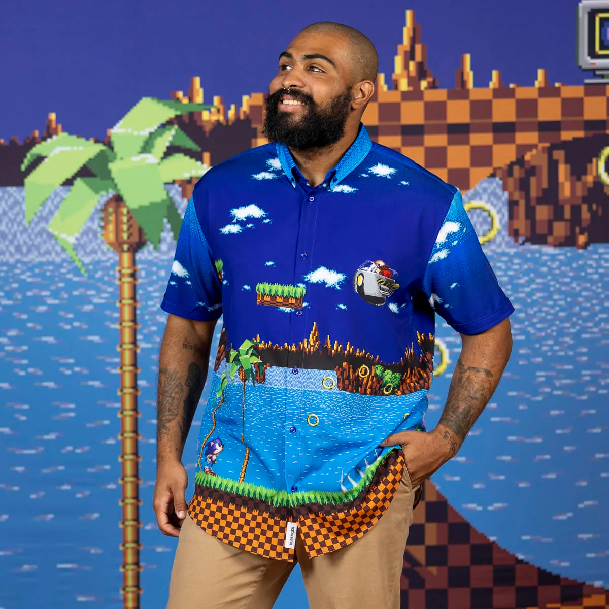 Sonic the Hedgehog "Green Hill Zone Showdown" – KUNUFLEX Short Sleeve Shirt - Image 2