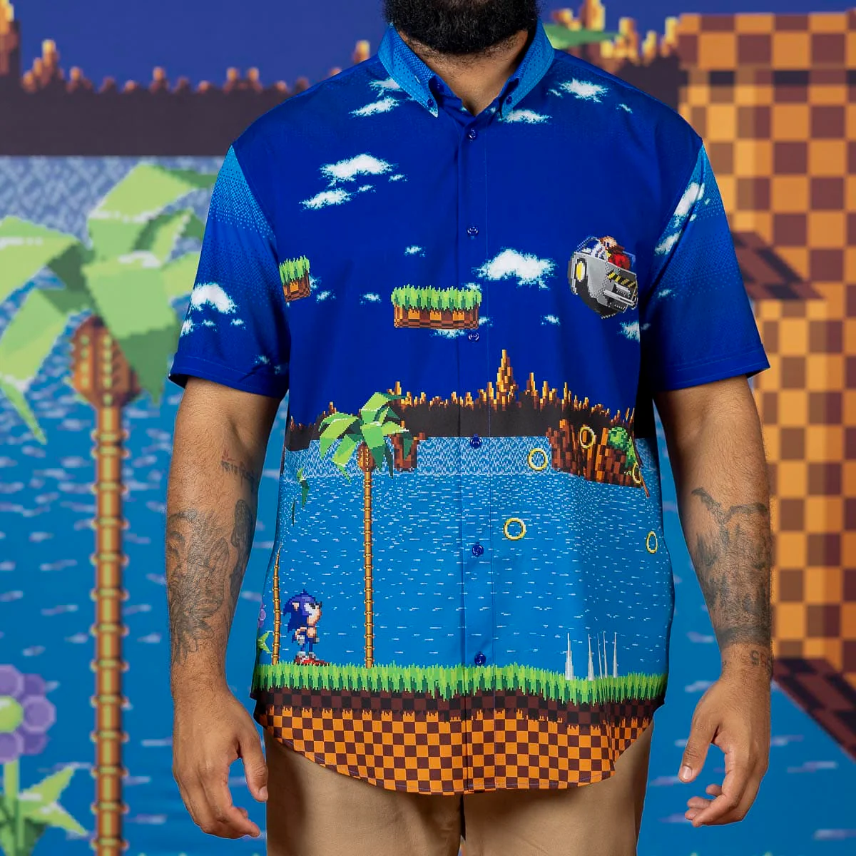 Sonic the Hedgehog "Green Hill Zone Showdown" – KUNUFLEX Short Sleeve Shirt - Image 6