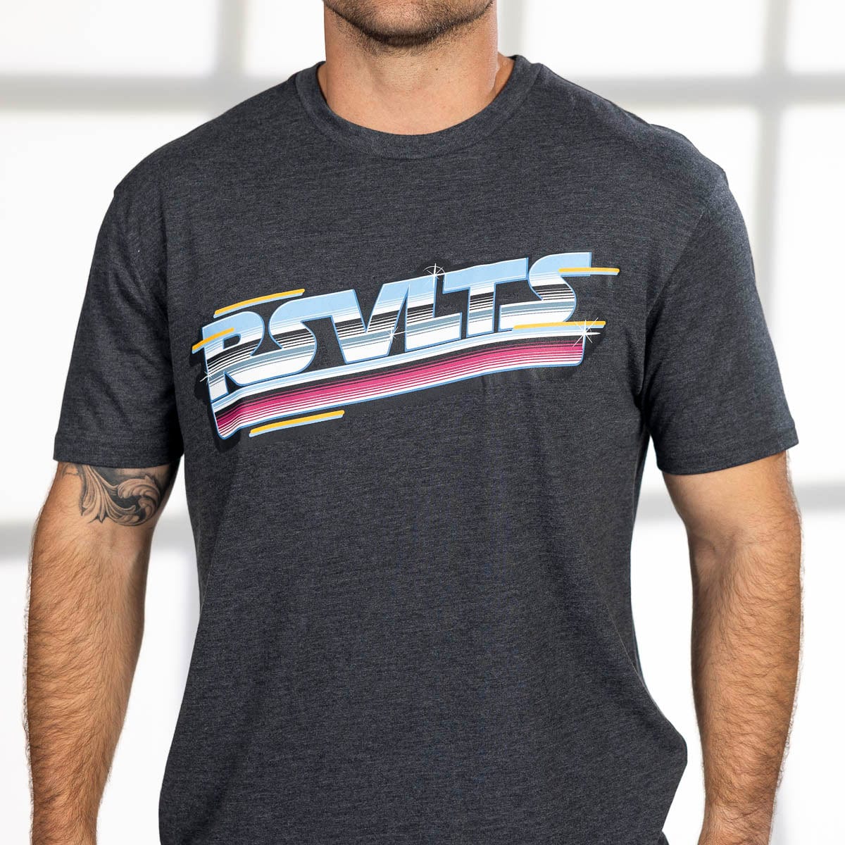 Synthwave RSVLTS – Crewneck Tee