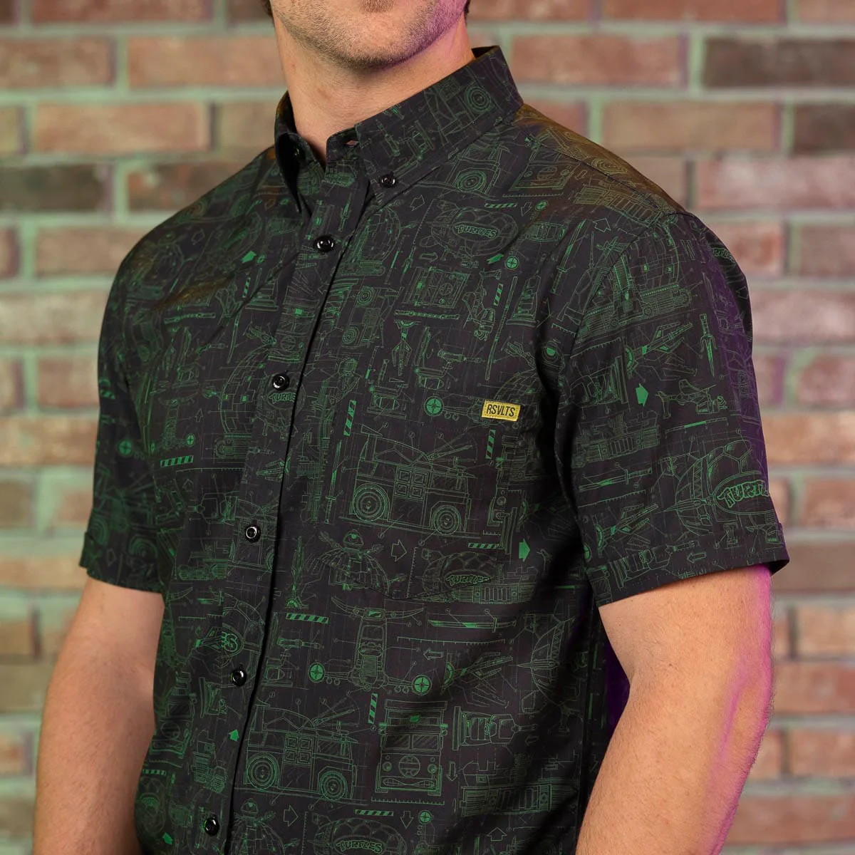 Teenage Mutant Ninja Turtles "Greenprints" – KUNUFLEX Short Sleeve Shirt - Image 4