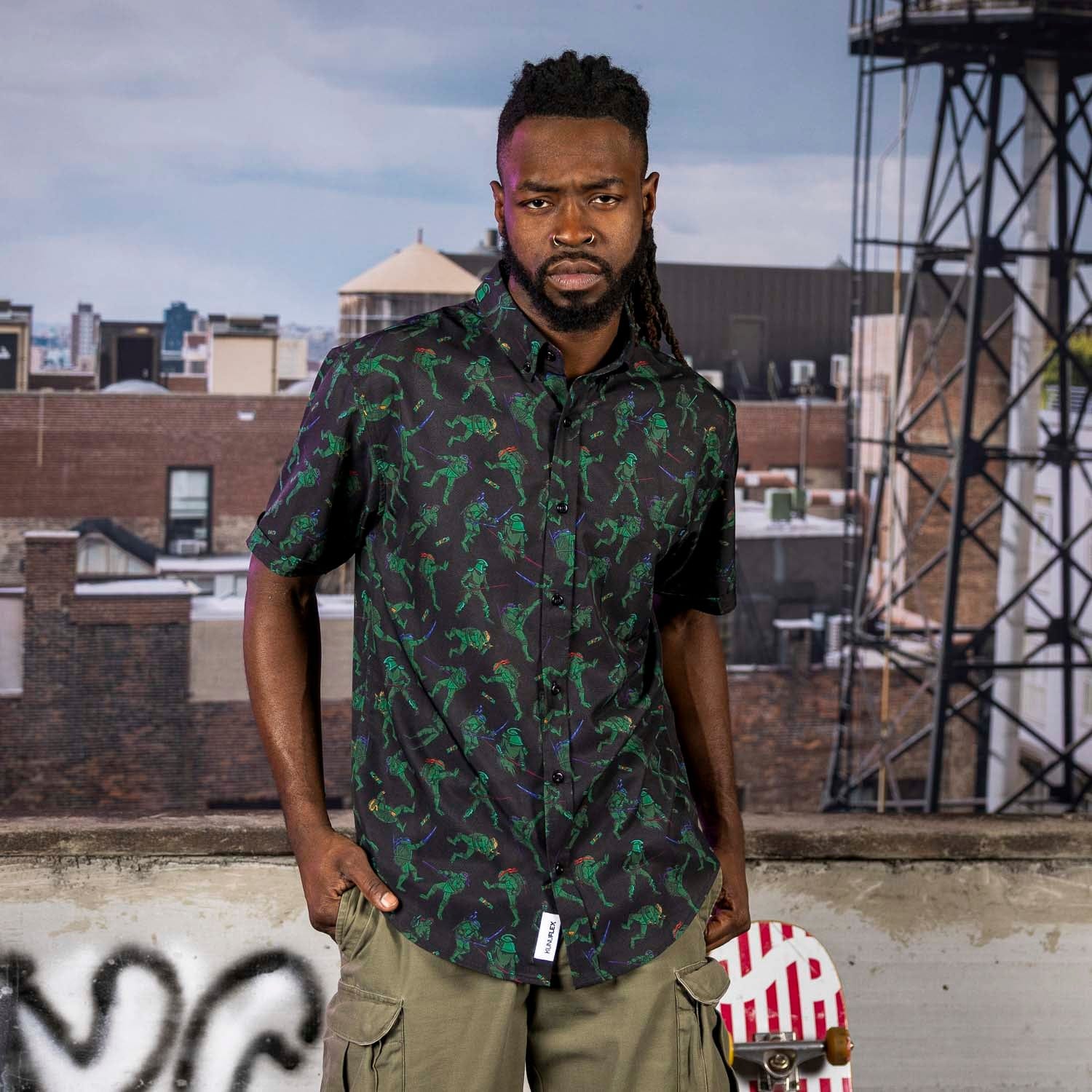 Teenage Mutant Ninja Turtles "Showdown with The Shredder" – KUNUFLEX Short Sleeve Shirt - Image 2