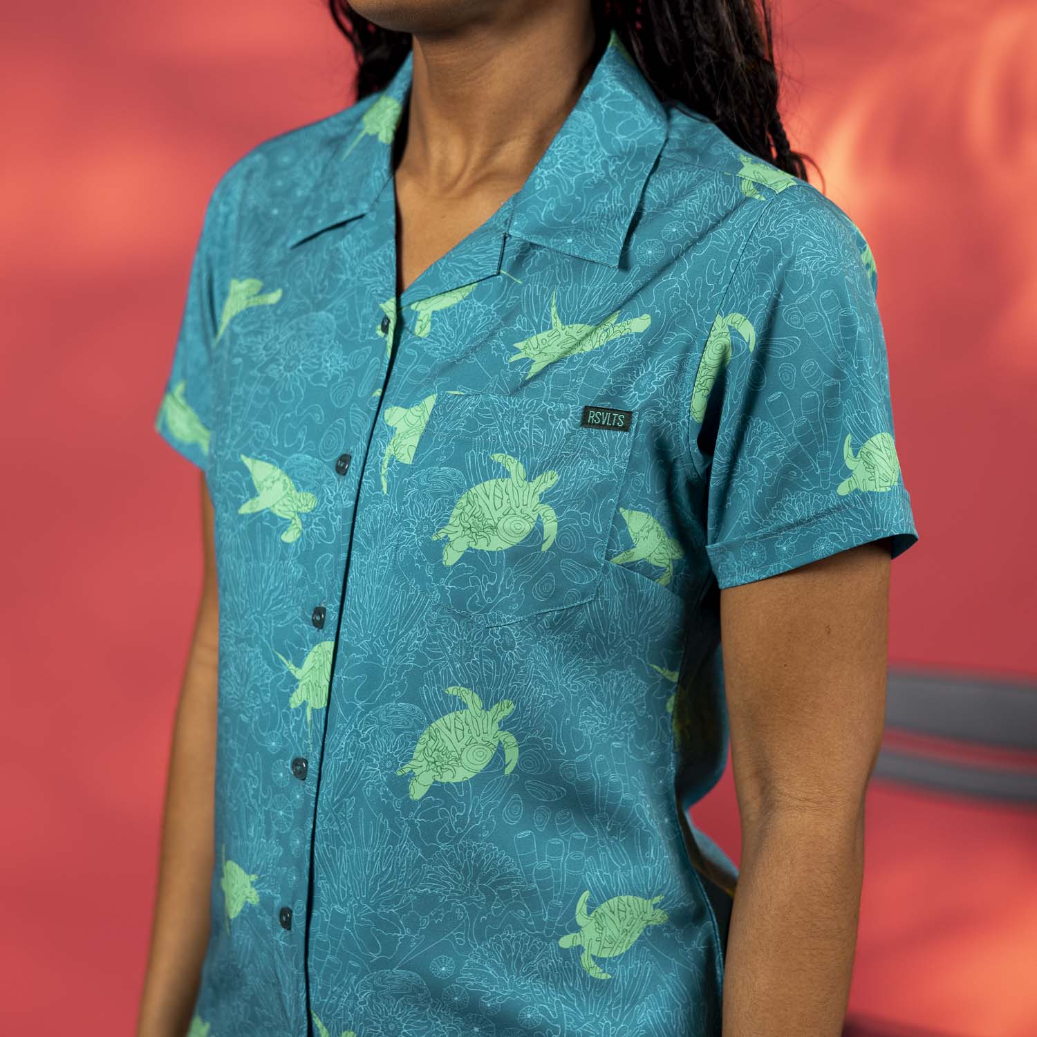 Turtle Tide – Women's KUNUFLEX Short Sleeve Shirt - Image 3