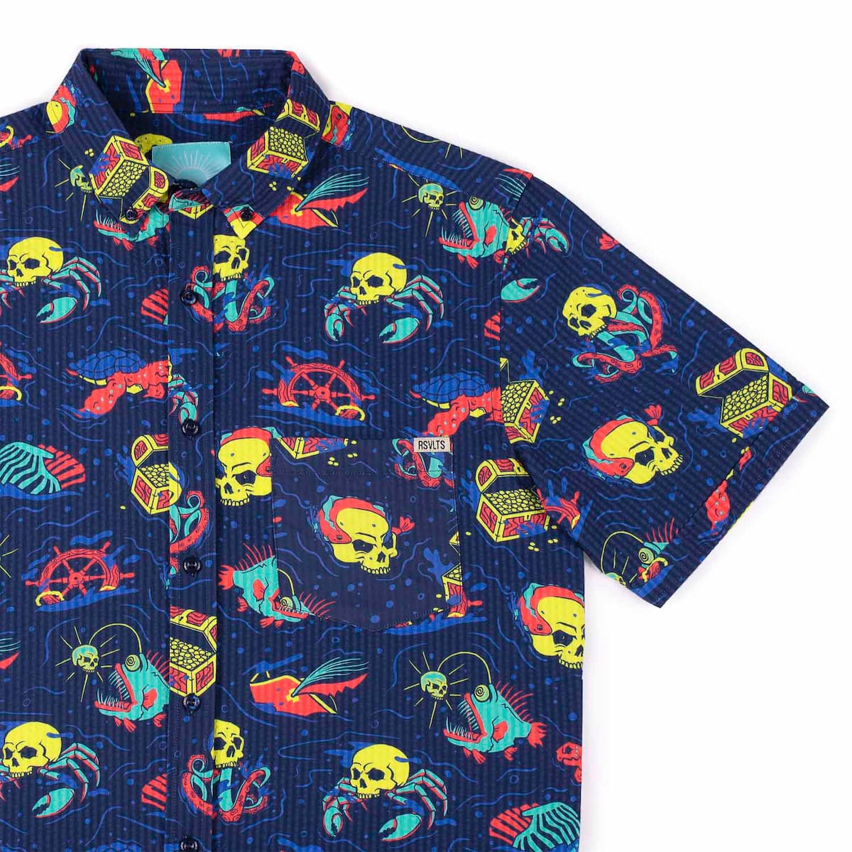 What Lies Beneath – Stretch Seersucker Short Sleeve Shirt - Image 2