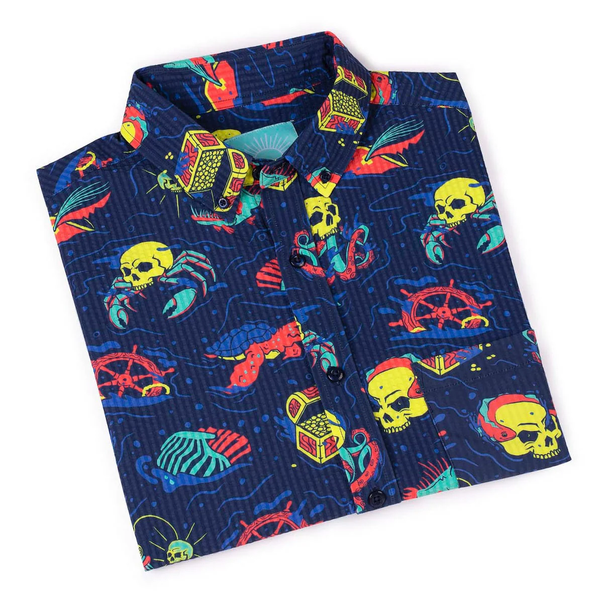 What Lies Beneath – Stretch Seersucker Short Sleeve Shirt - Image 9